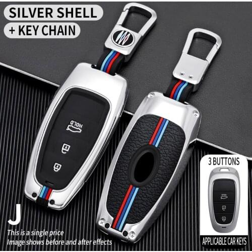 Zinc Alloy Car Key Case Cover for Hyundai Solaris Sonata Hybrid NEXO NX4 New Grand Santa Fe Tucson 2020 2021 Accessories