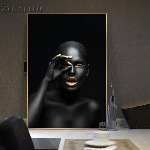 Black Women Posters and Prints African Woman Picture Print Canvas Painting Modern Luxury Style Wall Art Pictures for Home Design