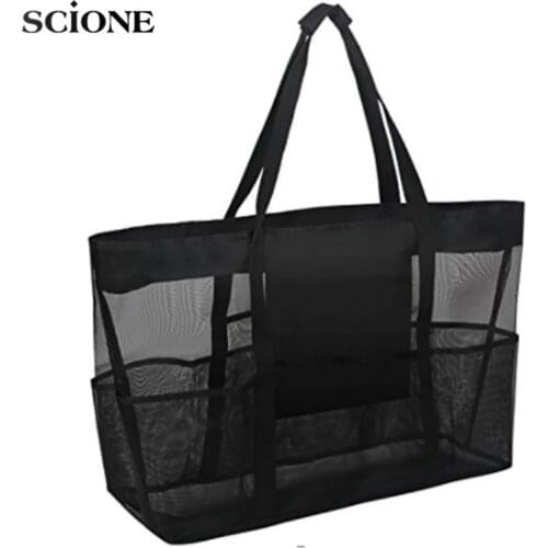 Breathable Portable Beach Swimming Bag Large-Capacity Mesh Travel Dirty Clothes Washing Bag Wash Storage Net Bag Pool Bags X454A