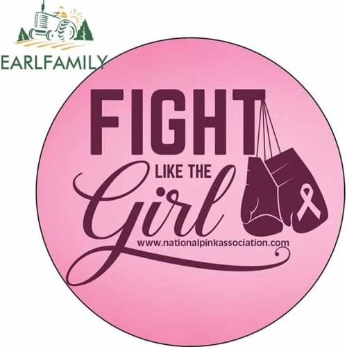 EARLFAMILY 13cm x 13cm For Fight Breast Cancer Graffiti Car Sticker Vinyl Material Decal Waterproof Sunscreen Decoration