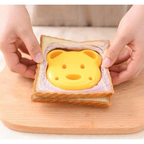 DIY Breakfast Mold Cooking Tools Bear Sandwich Mold Toast Bread Cartoon Rice Ball Cute Bento Mould Parent Child Kitchenware Pop