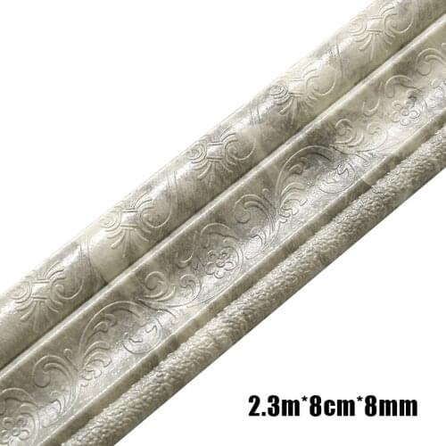 Hot Sale Self Adhesive Flexible Foam Molding Trim 3D Sticky Decorative Wall Border Wall Lines Wall Paper for Home 2.3m Dropship
