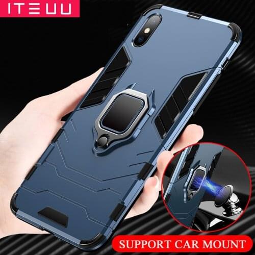 ITEUU Anti-knock Finger Ring Kickstand Armor Case for iPhone X Xs Max for iPhone XR Cases Shockproof Back Cover X Xs MAX Xr