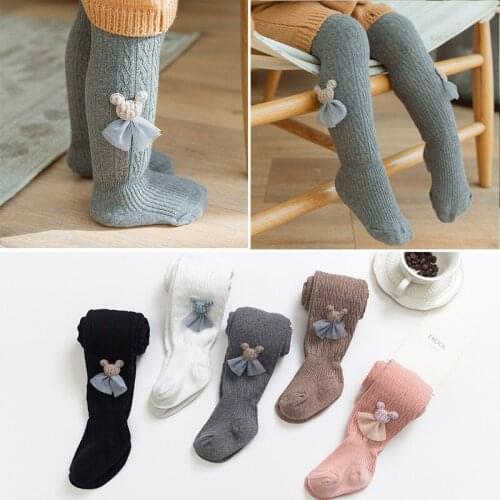 Baby Autumn Winter Tights Hot Baby Toddler Kid Girl Cute Animals Bear Stockings Cotton Warm Pantyhose 5 Colors Tight 0-10Y
