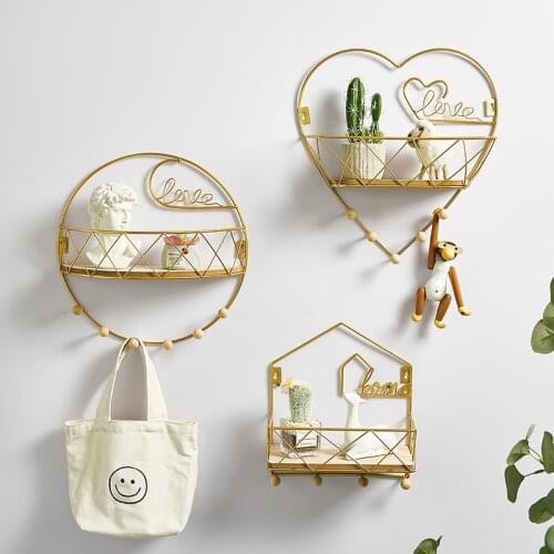 Nordic Creative Net Red Wall Shelf Ins Living Room Decoration Clothing Entrance Wall Pendant