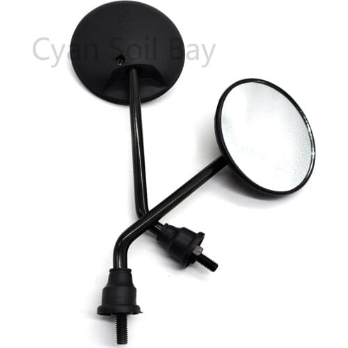 Round mirror Single curved black rod 8mm 10mm screws universal Motorcycle Mirror Scooter E-Bike Rearview Mirrors for Honda