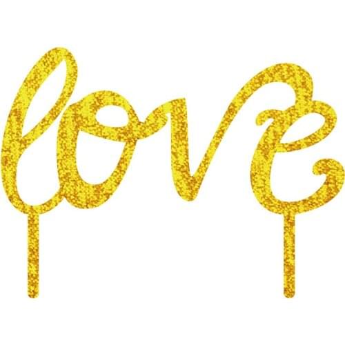 Love Wedding Cake Flags Multi Colors Acrylic Cake Topper For Wedding Anniversary Party Supplies Hot Sale