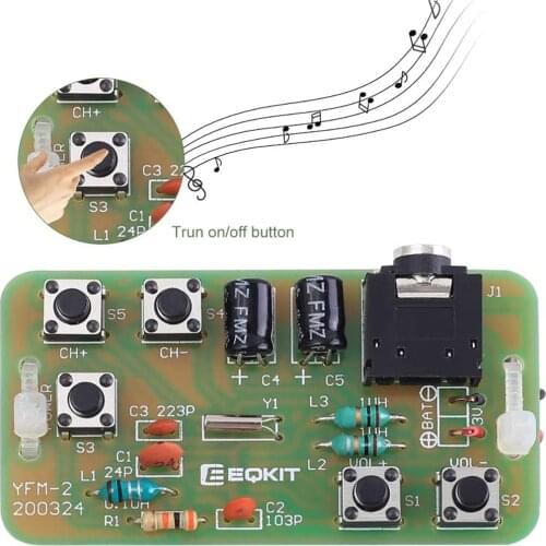 DIY Kit FM Stereo Radio Module 76-108MHz Wireless Receiver DC 3V Circuit PCB Board Solder Practice Project for School Labs