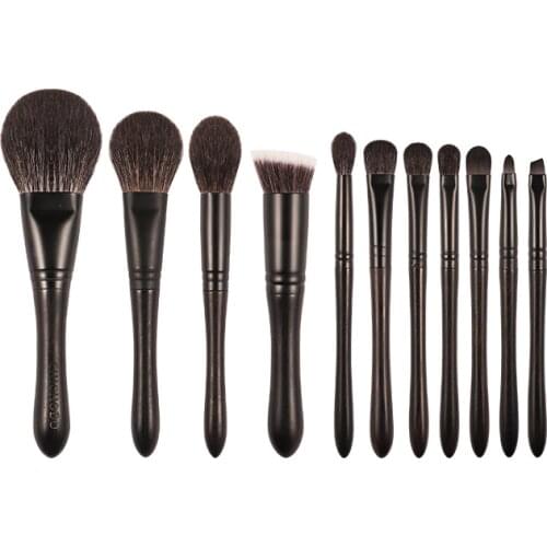 11pcs/set Silver Fox hair Powder Makeup brushes Set Blusher Highlight Eyeshadow Concealer eyebrow eye Make up brushes Ebony