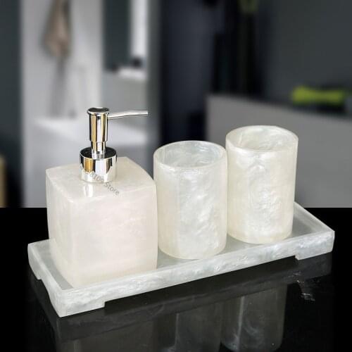 Home Bathroom Amenities Toiletry Set Scandinavian Black Resin Bathroom Decoration Accessories Toothbrush Holder Soap Dispenser