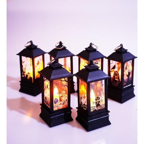 New Halloween Christmas Wind Lantern LED Electronic Candle Light Pumpkin Lantern Plastic Decoration Ghost Festival Gift