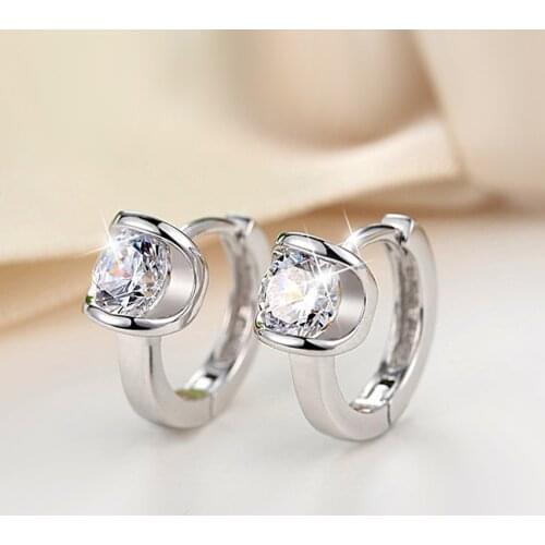 New Fashion Lady Earrings Women Fashion Crystal Love Magic Cube Drop Korean Ear Jewelry Sterling Silver Lady Gift Wholesa