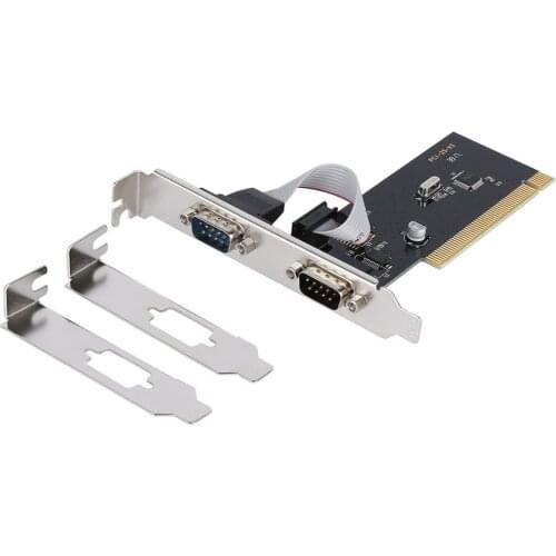 PCI 2 Port Serial Expansion Card PCI to Industrial DB9 COM RS232 Converter Adapter Controller for Desktop PC with Low Bracket