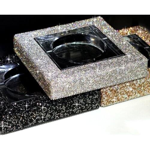 Ashtray For Birthday Gifts Large Fine Crystal Glass Diamond Ash Storage Tray Car Cigarette Home Office Coffee Table Smoking Tray