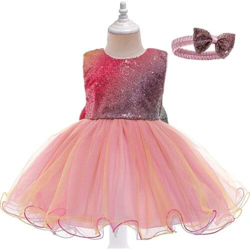 Baby Girls Sequins Dresses Christmas Birthday Party Wedding Flower Girls Dresses Newborn Princess Child Prom Ball Gown