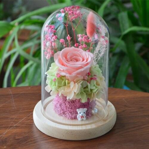 11*15cm Log Base Glass Dome Vase Wedding Home Decoration Diameter=11cm Height=15cm Creative Cover Friend Favor Gift
