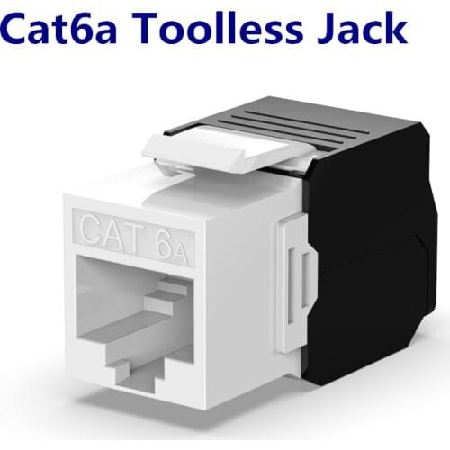 RJ45 Cat6A Toolless Keystone Jack 10GB FTP Connector Shield Modular Jack Socket Pass Fluke Test Femal Connector cable Adpter