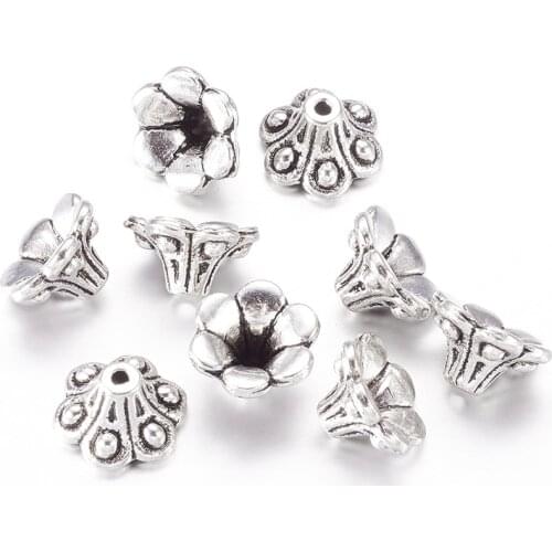 50pcs/lot Flowers Shape Beads Caps Findings Bulk End Loose Spacer Bead Caps For Jewelry Making Supplies DIY Bracelet Necklace