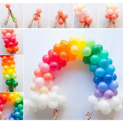 252pcs/set Rainbow Balloons Arch Kit 7 Colors Latex Balloons Globos Wedding Party Decor Baby Shower Supplies