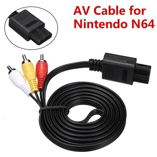 Replacement AV Cable Video Audio RCA Cord 1.8m Suitable for Nintendo N64 Console Audio TV Video Cord AV Cable to RCA Connector