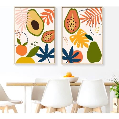 Modern Abstract Tropical Fruits Canvas Painting Poster and Print Wall Art for Pictures for Kitchen Dinning Room Home Decoration