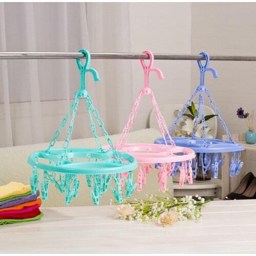 Pins Clothes Drying Rack Clip Thickening Plastic Round Square Racks Hangers Clothes Pin Underwear Bra Socks Drying Rack