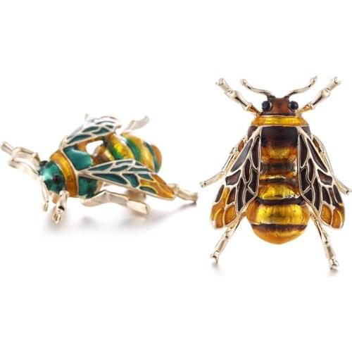 Vintage Enamel Bumble Bee Crystal Brooch Pin Costume Badge Women Jewelry Gift Corsage jewelry