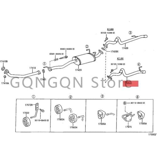 CAR exhaust pipe 2001- 2007 Toy ot aCOR OLL A HB (UKP) exhaust pipe elbow tail pipe