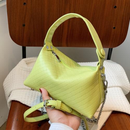 Green Weave Tote Bag 2021 Summer New High-quality PU Leather Womens Designer Handbag Luxury Brand Shoulder Messenger Bag