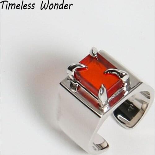 Timeless Wonder Fancy Zirconia Geo Cut Band Rings Women Jewelry Punk Cocktail Goth Ins Designer Top Date Boho Rare Mix New 5355