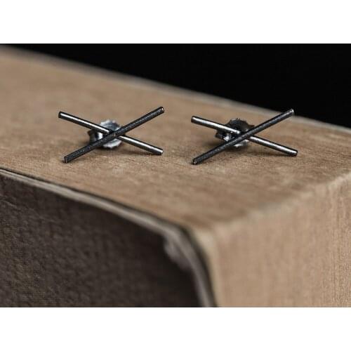 925 Sterling Silver X Simple Stud Earrings Women Earring Trendy Party Wedding Jewelry for Girls Women Jewelry Fashion Earrings
