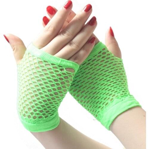 Womens Distressed Net Fingerless Gloves Fishnet Fingerless Mesh Gloves Short Sexy Punk Rock Costume for Night Party 1 Pair S262