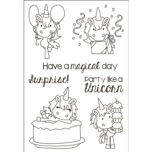 11x16 Pony birthday TBig ice cream ransparent Clear Stamps Silicone Seals for DIY scrapbooking photo album Card Making