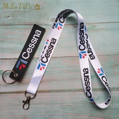 2 PCS Fashion Trinket Cessna Lanyards Neck Strap Phone Chaveiro Key Chain White llavero Lanyard for ID Card Holder Sleutelhange