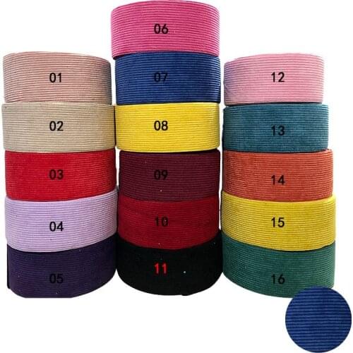 25 yards/lot) Stock colors 3" cinta de terciopelo 75mm corduroy velvet hair bows ribbon