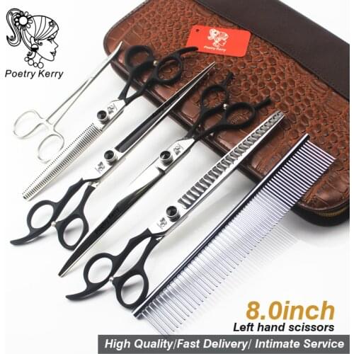 8 inch pet grooming kit dog scissors set pink set high class pet scissors Left hand scissors hair care & styling tools