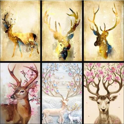 DIY Diamond Embroidery Animal deer Cross Stitch Mosaic diamond painting Scenery Pattern Full Round Rhinestone Home decor