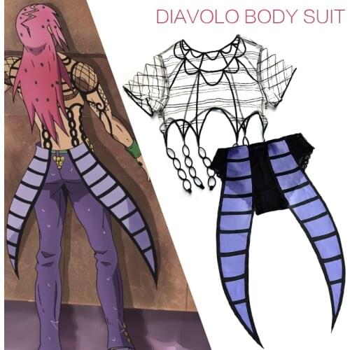 Anime JoJos Bizarre Adventure Golden Wind Diavolo Body Suit Sexy Lace Underwear Cosplay Prop Daily