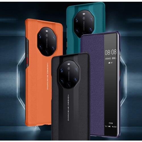 Smart View Flip Case for Huawei Mate 40 RS Artificial Leather Cover for Mate 40RS High Quality mobile phone Back Coque Fundas