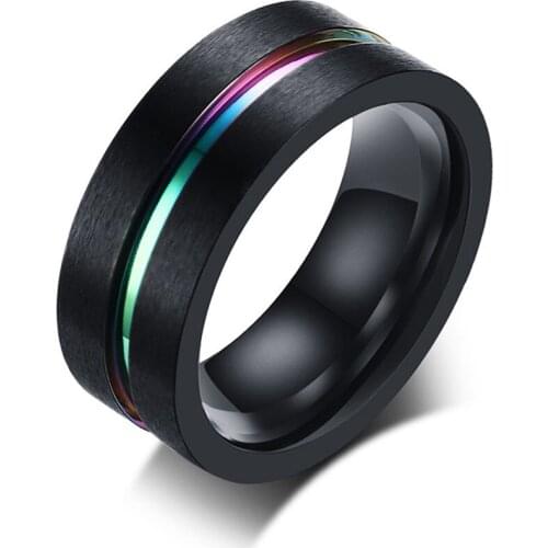Black titanium stainless steel rings for men jewelry bijoux cool punk engagement accessories party gift multi choice sizes 7-12