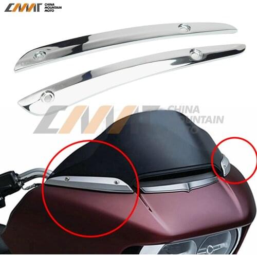 Chrome Windshield Side Trim case for Harley Road Glide FLTRU FLTRX 2015-2017 New