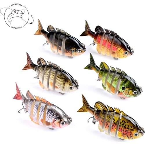 1PC 6 Segments Artificial Fishing Hard Bait 80mm 14g Lifelike Jointed Bait Fishing Lure Wobbler With 8# Hooks For River Lake