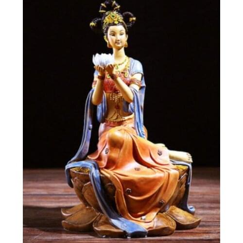 Chinese Dunhuang Flying lady ornaments resin Zen home decoration Classical culture Classic works of Art Light luxury ornaments
