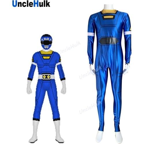 Gekisou Sentai Carranger Blue Racer Cosplay Costume - Satin Fabric | UncleHulk