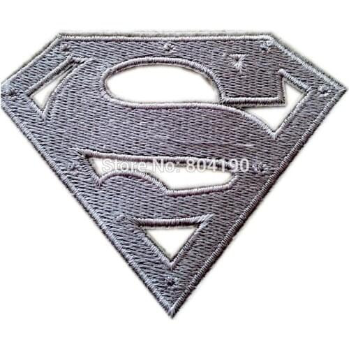 4" S Die Cut Metal Chest Logo Silver Uniform Logo Animated Movie TV Series Costume Embroidered applique iron on patch