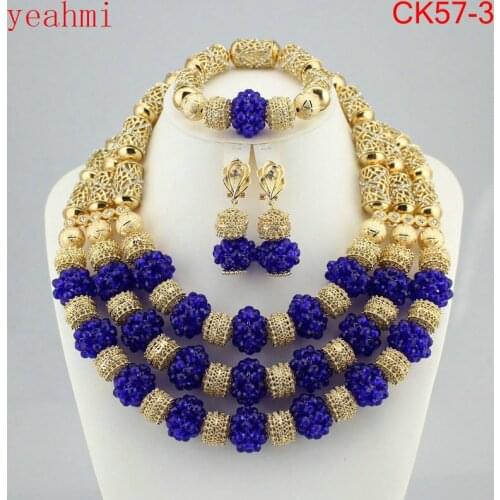 Fashion African Beads Jewelry Sets 2020 Best Selling Nigerian Wedding Jewelry Set Wholesale Free Shipping