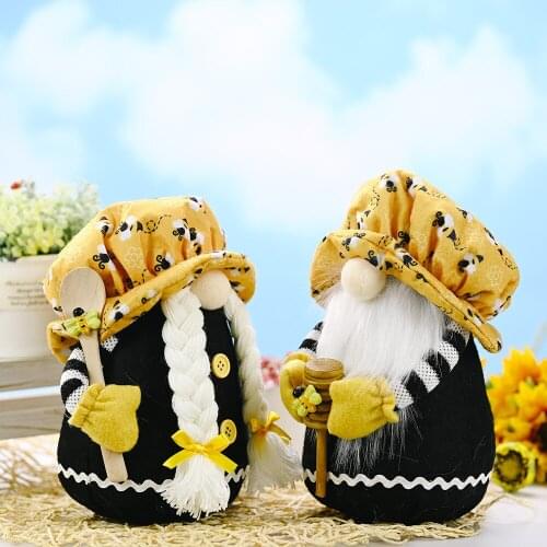 New Fashion Christmas Bee Festival Plush Beard Doll Tulip Rudolph Doll Decoration For Home Gifts Ornaments Party Supplies