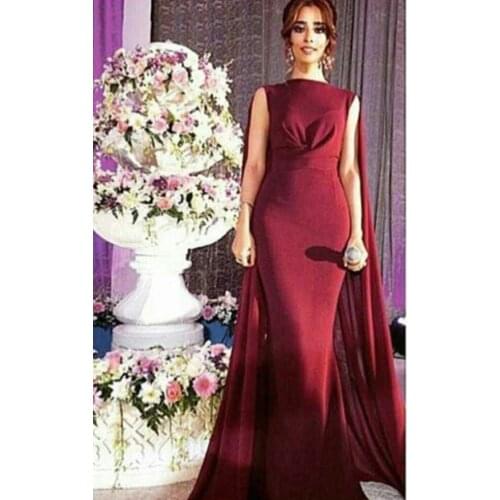 2015 New red Evening Dresses Saudi Arabia Dubai formal gown Vestidos Longo Muslim Prom Party Dress