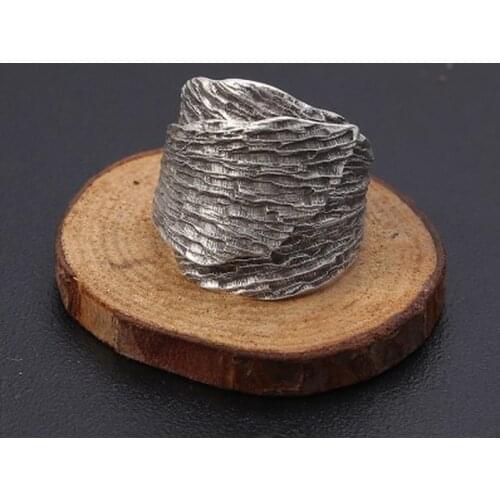 925 Sterling Silver Jewelry For Men Women Chiang Mai Thailand Handmade Leaves Opening Ring