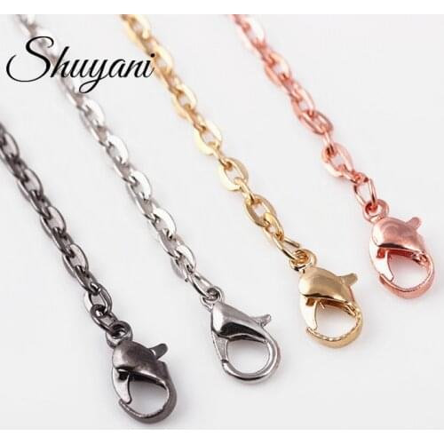 10pcs/lot Free Shipping Long Link Rolo Chains Necklace With Lobster Clasps Men Women Chains Locket Pendant For Jewelry Making